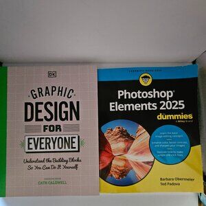 2 Books Photo Elements 2025 dummies and Graphic Design For Everyone